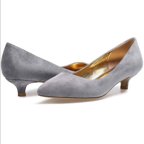 NWT Castamere Pointed Toe Kitten Heels in Gray Suede - Picture 4 of 13